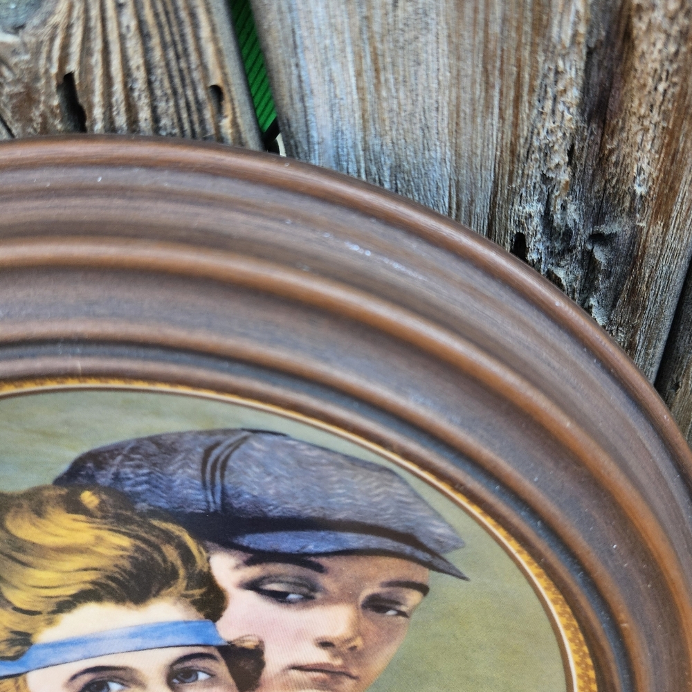 Norman Rockwell Portrait Plate with Brown Frame - Picture 10 of 16